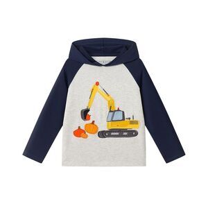 Andy & Evan Boys  Raglan Applique Hoodie T-Shirt, Blue